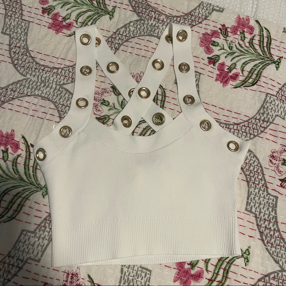 Good American Ribbed Cropped Sweater Tank